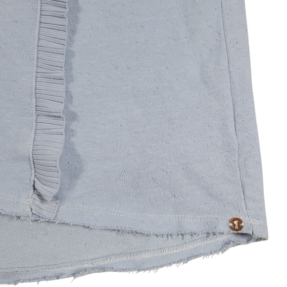 Anthrpologie Pilcro Top Womens S Blue Slub Knit Sleeveless Ruffle Pullover Shirt - Picture 5 of 9